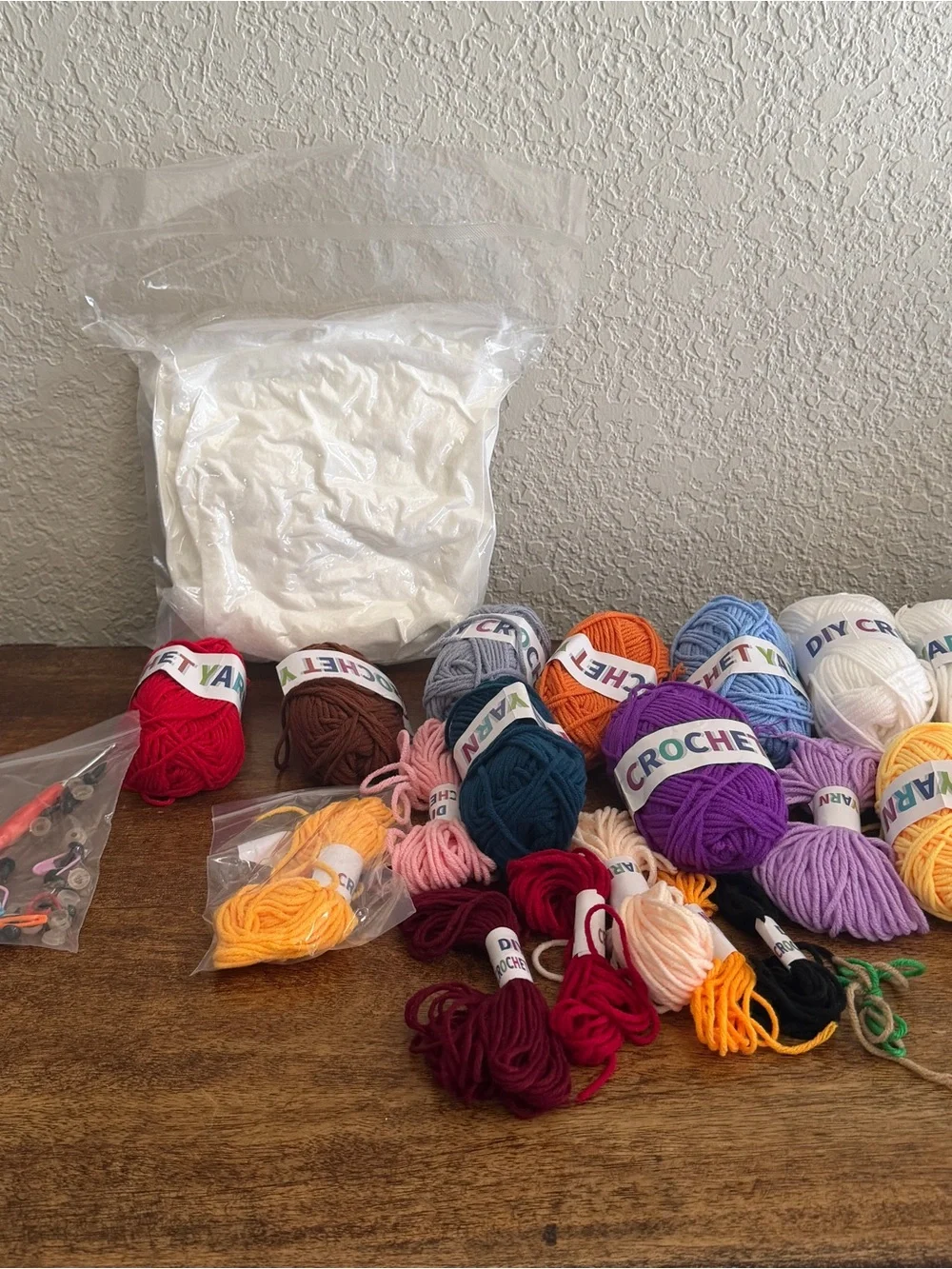 DIY Crochet 8-Piece Kit with Yarn and Instructions for Multiple Figures
